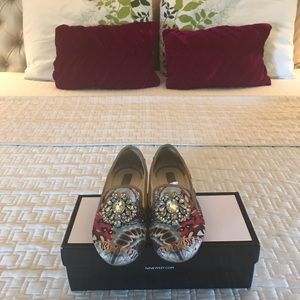 7.5 Nine West Rhinestone Long Shot Ballerina Flats